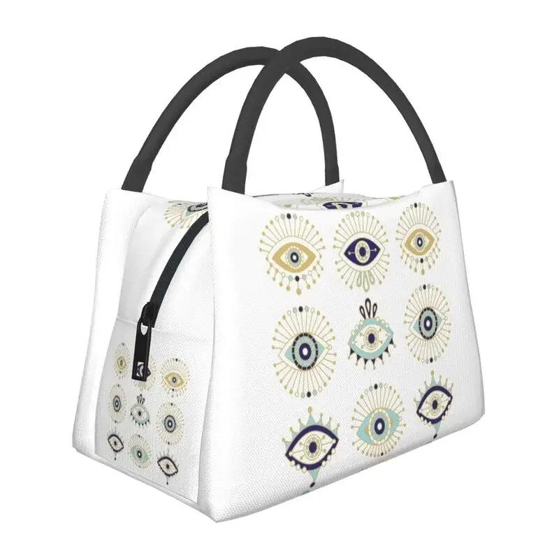 Греческий Назар Злой Глаз Украшение Изолированные Сумки Для Обеда Женщин Талисман На Счастье Амулет Многоразовый Термоохладитель Еда Ланч-Бокс Работа Путешествия