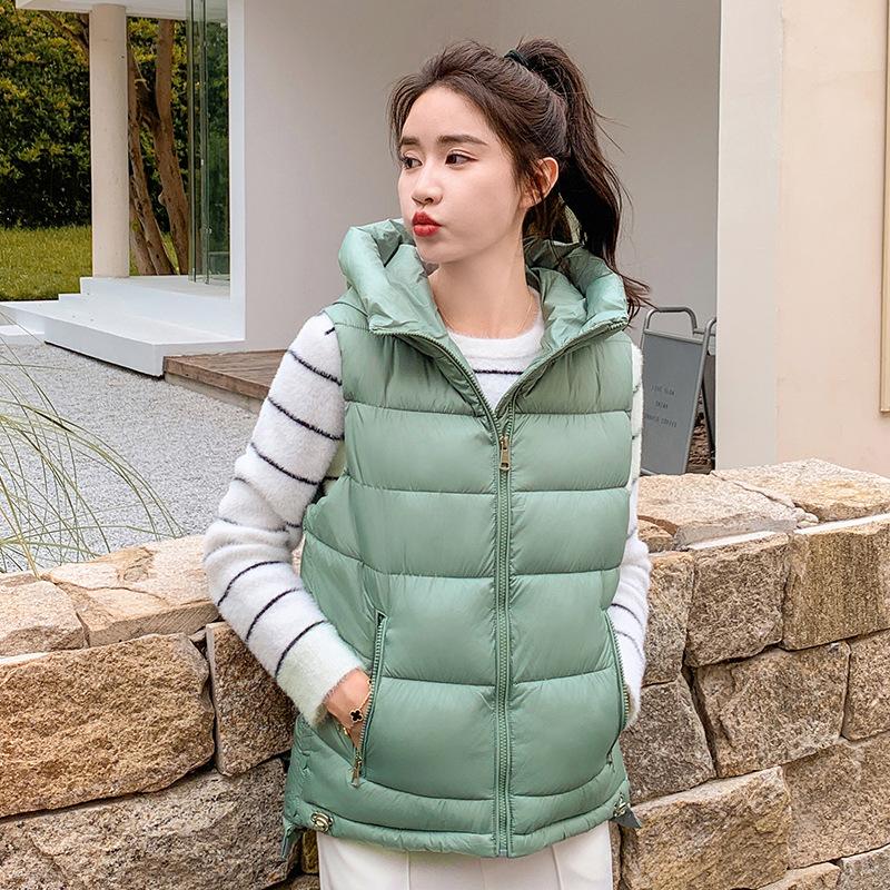 Утолщенный пуховый жилет, женский осенне-зимний короткий приталенный женский жилет, тонкое пальто