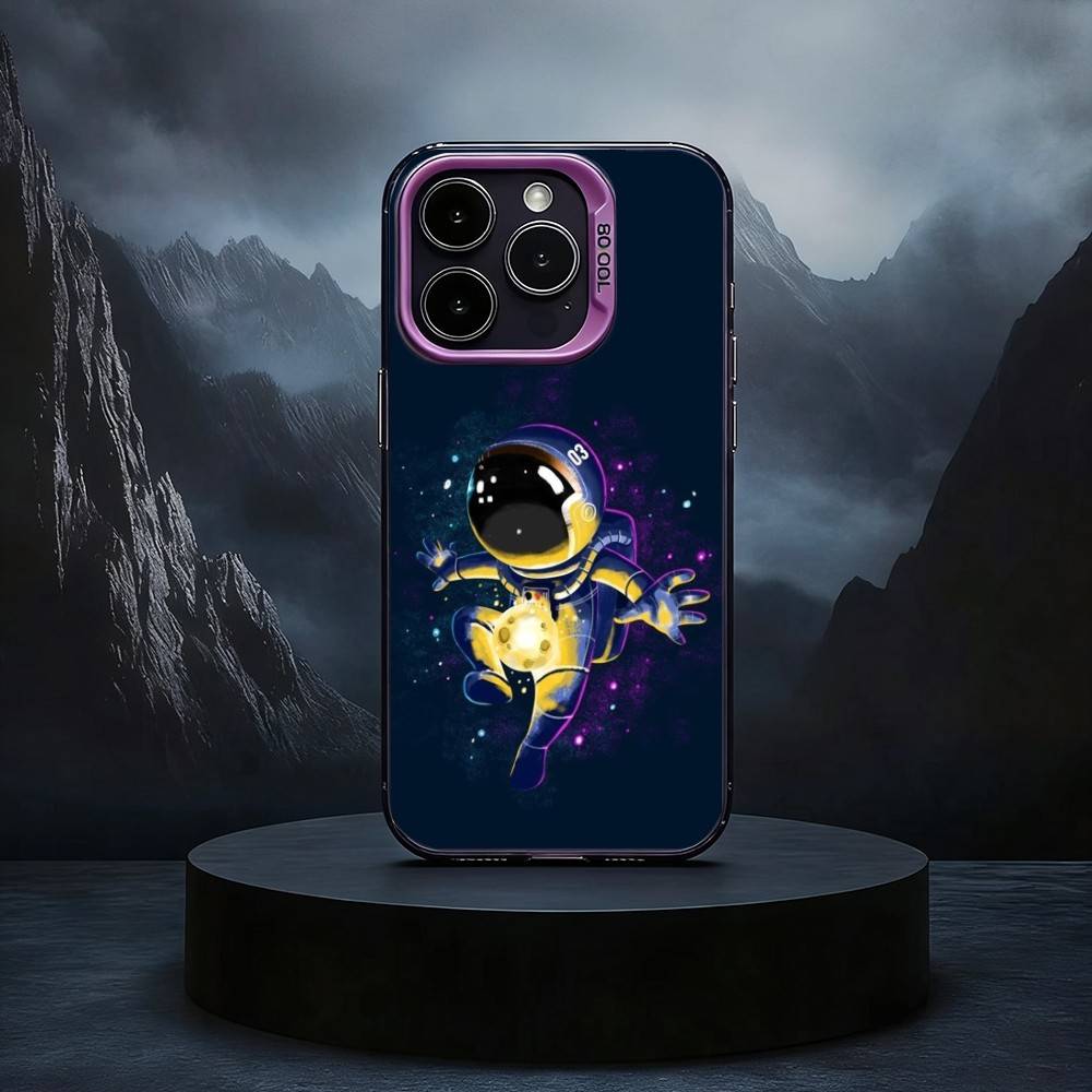 Мультяшный Астронавт Милый Чехол Для Телефона Для iPhone17,16,15,14,13,12,11 Plus,Pro Max Черный Конфетный серебристый чехол для телефона