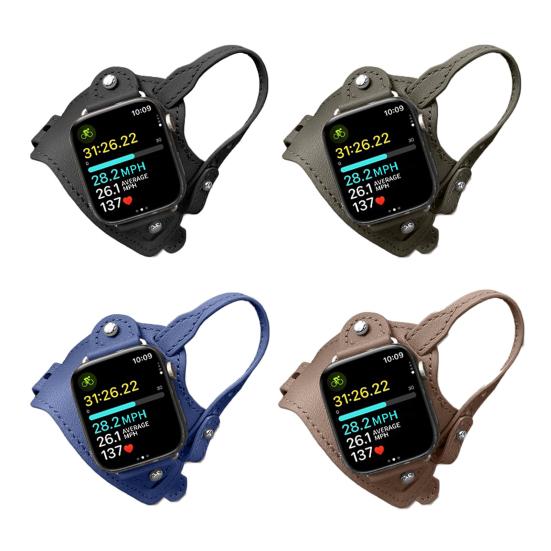 Ремешок для часов для велоспорта, совместимый с Apple Watch Series, регулируемый, винтажный, из искусственной кожи, сменный браслет для смарт-часов