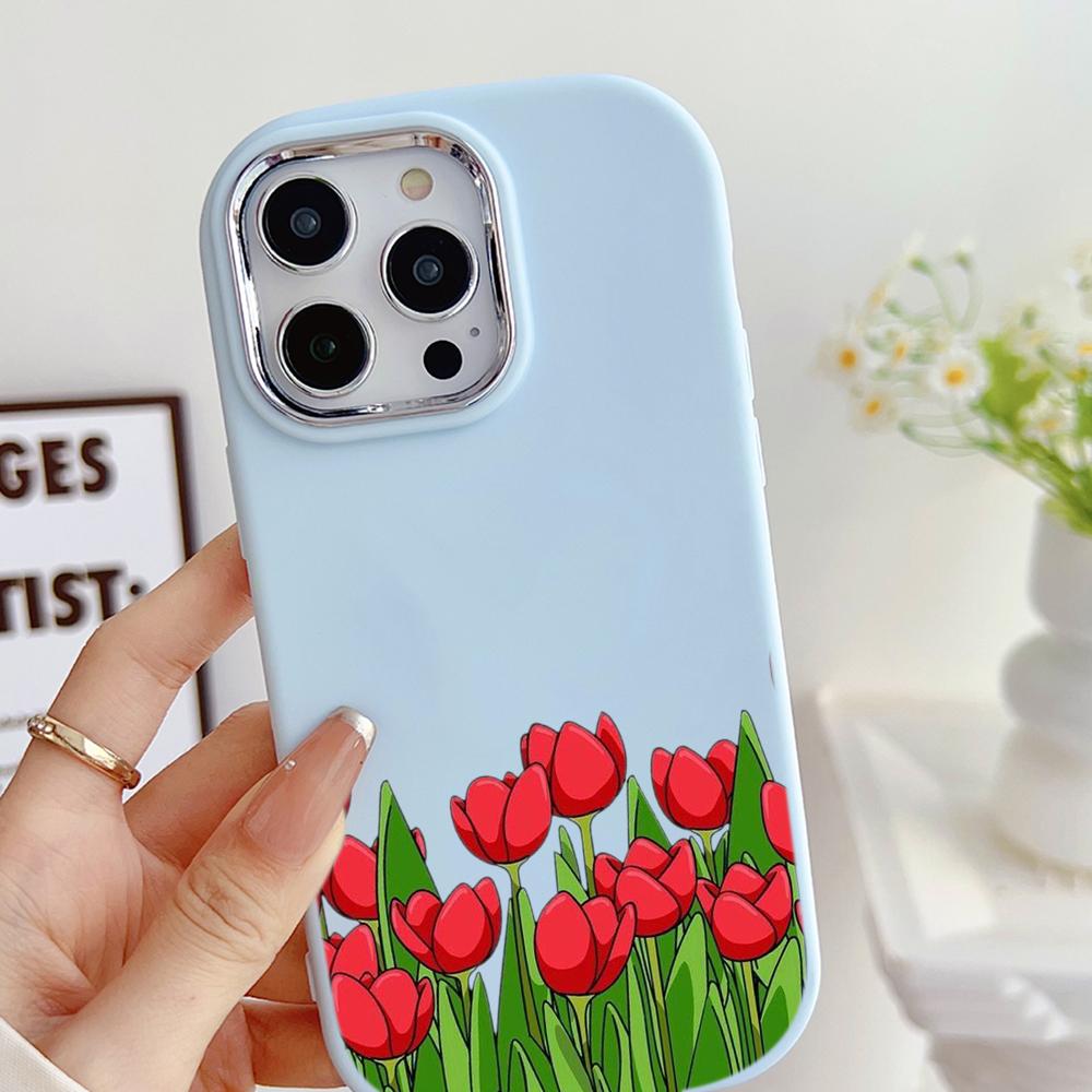 LZ16 Flower Soft Phone Case for Samsung S24 Ultra S23 Plus S21 FE A16 A54 A34 A05s A06 Infinix Hot 40 30i Lens Protection Shockproof Cover