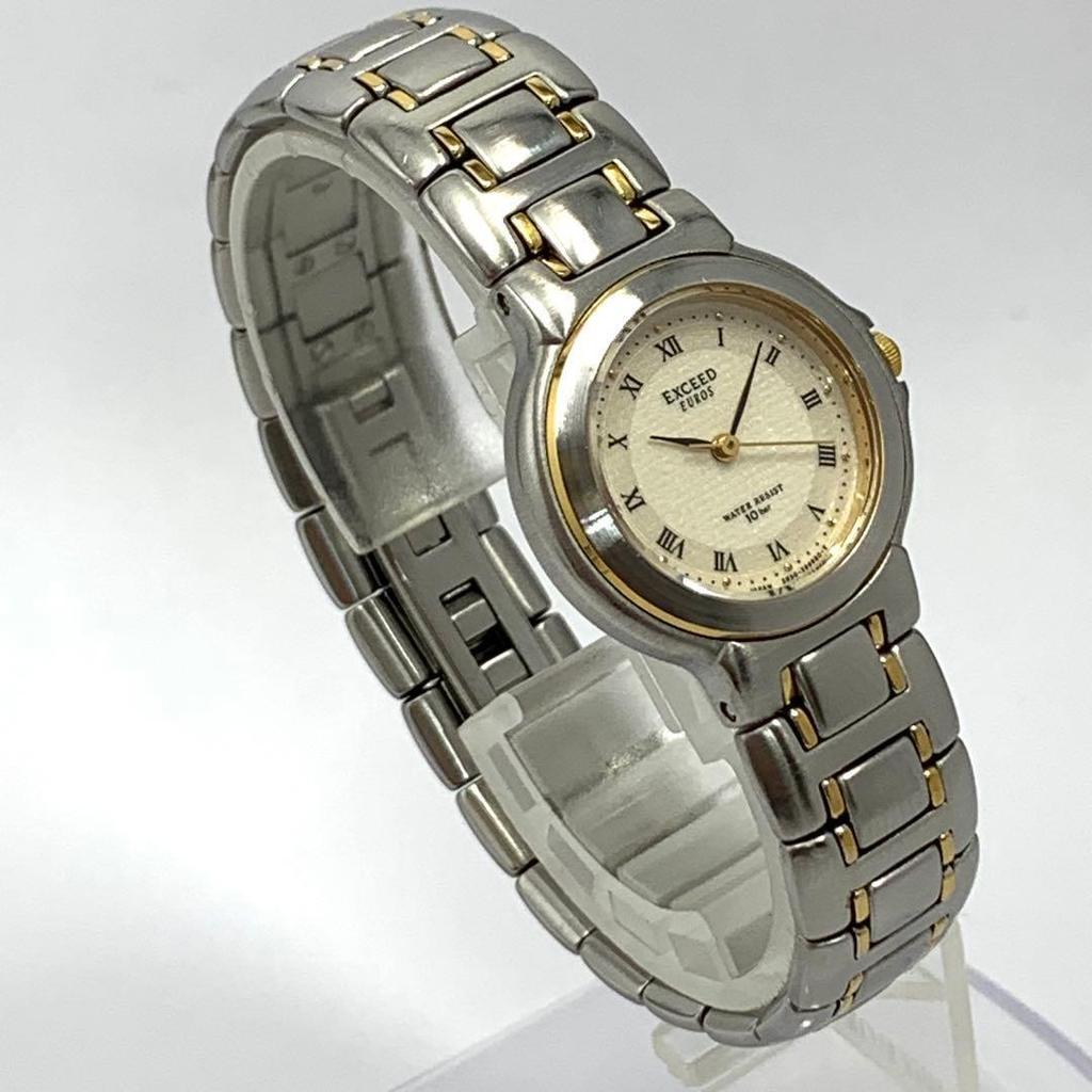 Used 934 Working item, battery replaced, CITIZEN EXCEED EUROS 10bar, Citizen Exceed Ladies Watch, Quartz, 3 hands, Gold, Popular, Rare, 2930-296184