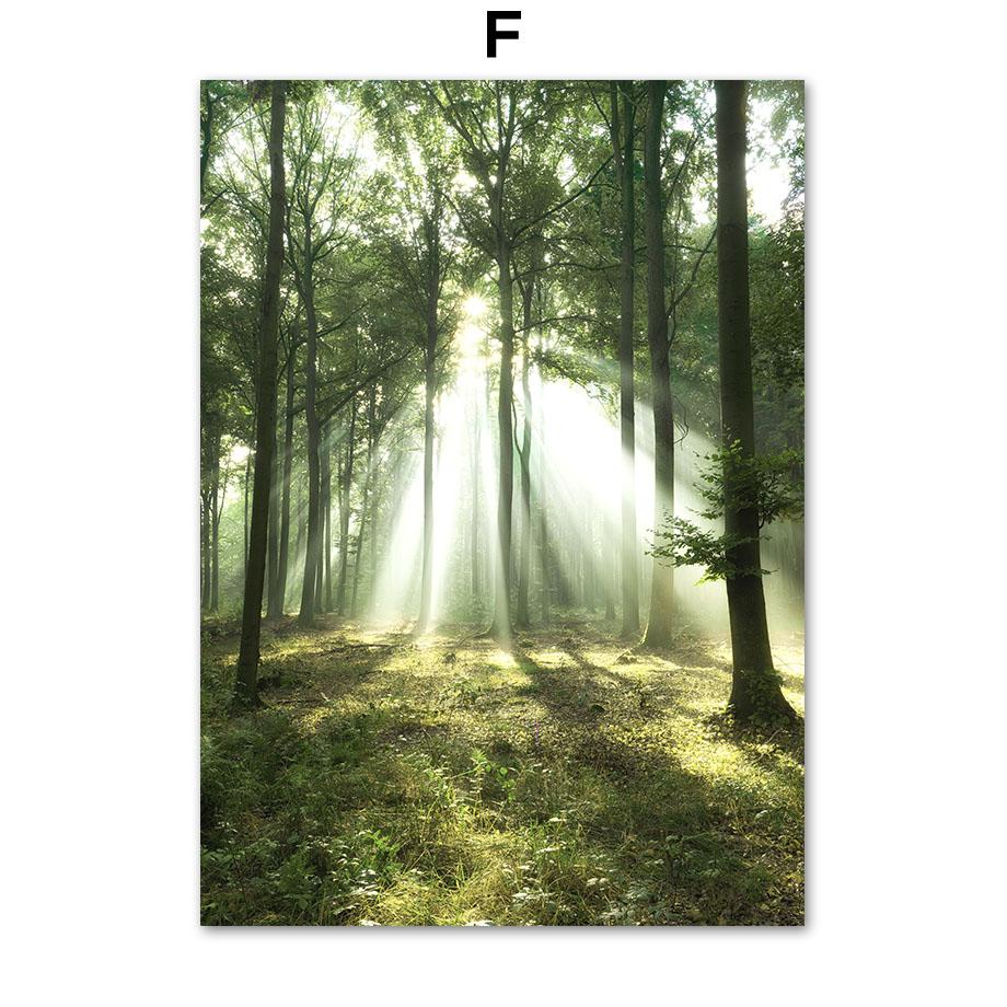 Зеленый лист лодка цветок лес горы водопад плакаты и принты холст живопись настенные художественные фотографии для декора гостиной