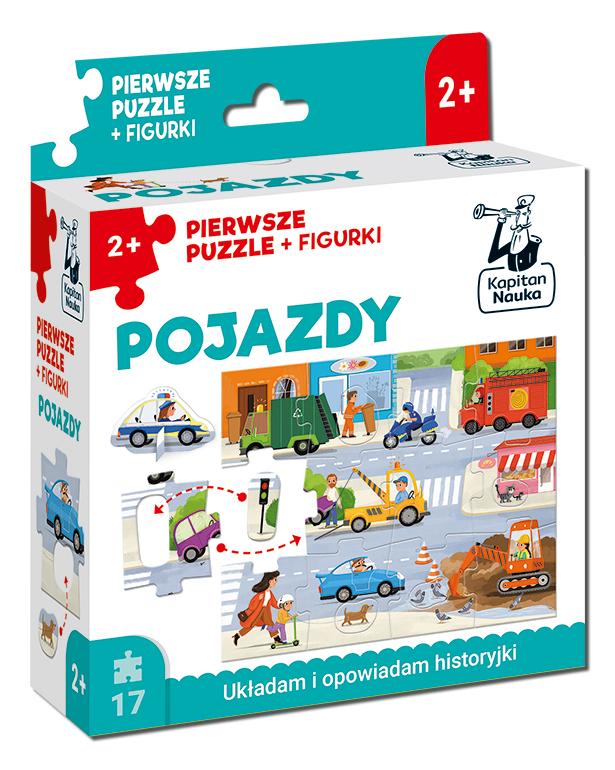 Vehicles. First puzzle + figurines. Captain Science