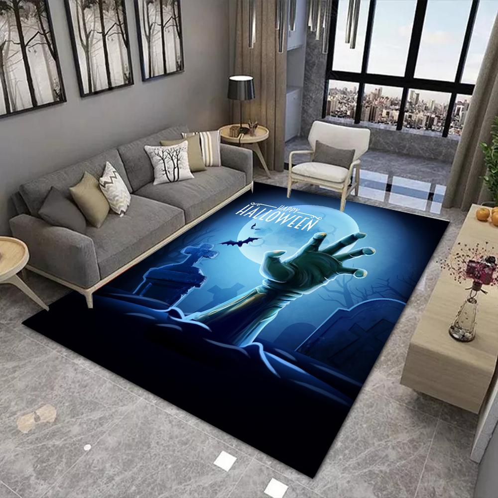 Halloween Carpet Cartoon Living Room Bedroom Kitchen Sofa Table Balcony Rug Non-slip Washable Mat Exquisite Home Ornaments