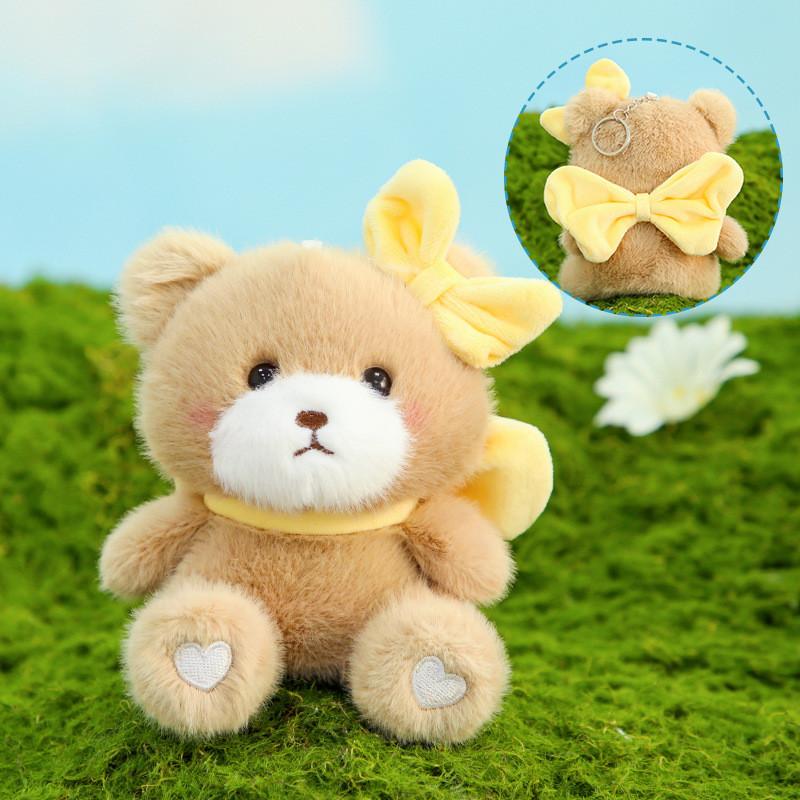 Bow Adorable Cute Knot Teddy Bear Plush Keychain Soft Short Pendant Plush