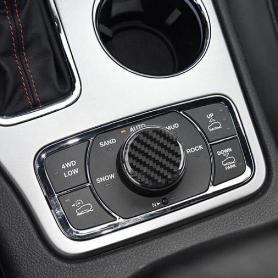 For Jeep Grand Cherokee 11~21 Carbon Fiber Central Control Switch Knob Cover