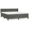 Lit avec sommier et matelas - Maison Exclusive - Velours gris foncé - 180x200cm - 2 places