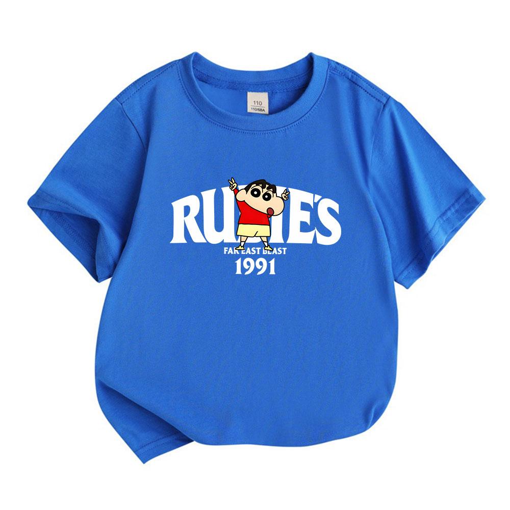 Kids Boys Girls Crew Neck Short Sleeve 100% Cotton T-Shirt, Cute Cartoon Funny Character Printed Casual Soft Breathable Summer Top Tee for Children Da
