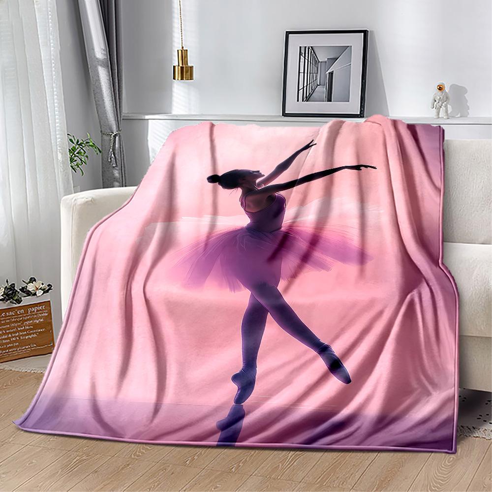 Dreamy Ballerina Flannel Blanket - Soft and Comfortable, Suitable for Sofas, Beds, Offices, Travel, and All Seasons, Making It A Perfect Holiday Gift.
