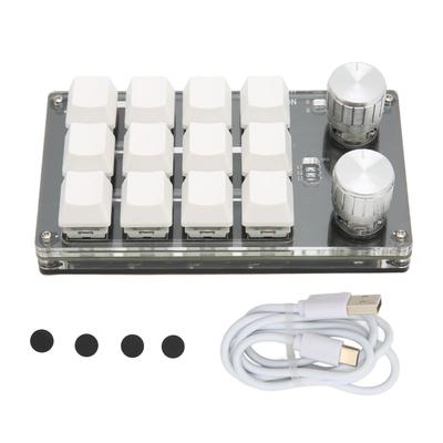 Мини-клавиатура 12 клавиш 2 ручки USB или BT подключение Синий переключатель Plug and Play программируемая клавиатура для