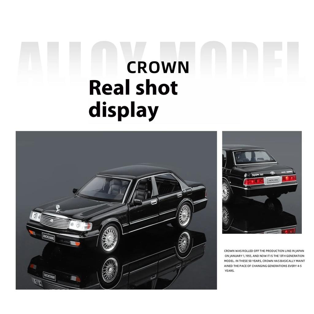 1/32 Металлическая литая модель автомобиля Toyota Toyota Crown Симуляция Звук и свет Подставка с ремнем Детские игрушки Подарок на день рождения