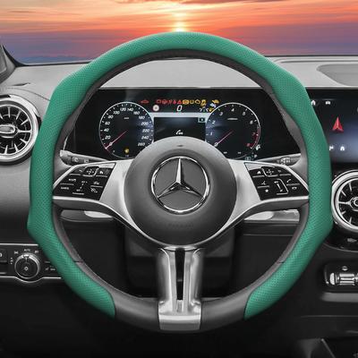 Подходит для Mercedes-Benz, Чехол на рулевое колесо из перфорированной кожи, Нескользящий, Впитывающий пот, Дышащий, Интегрированный защитный чехол V