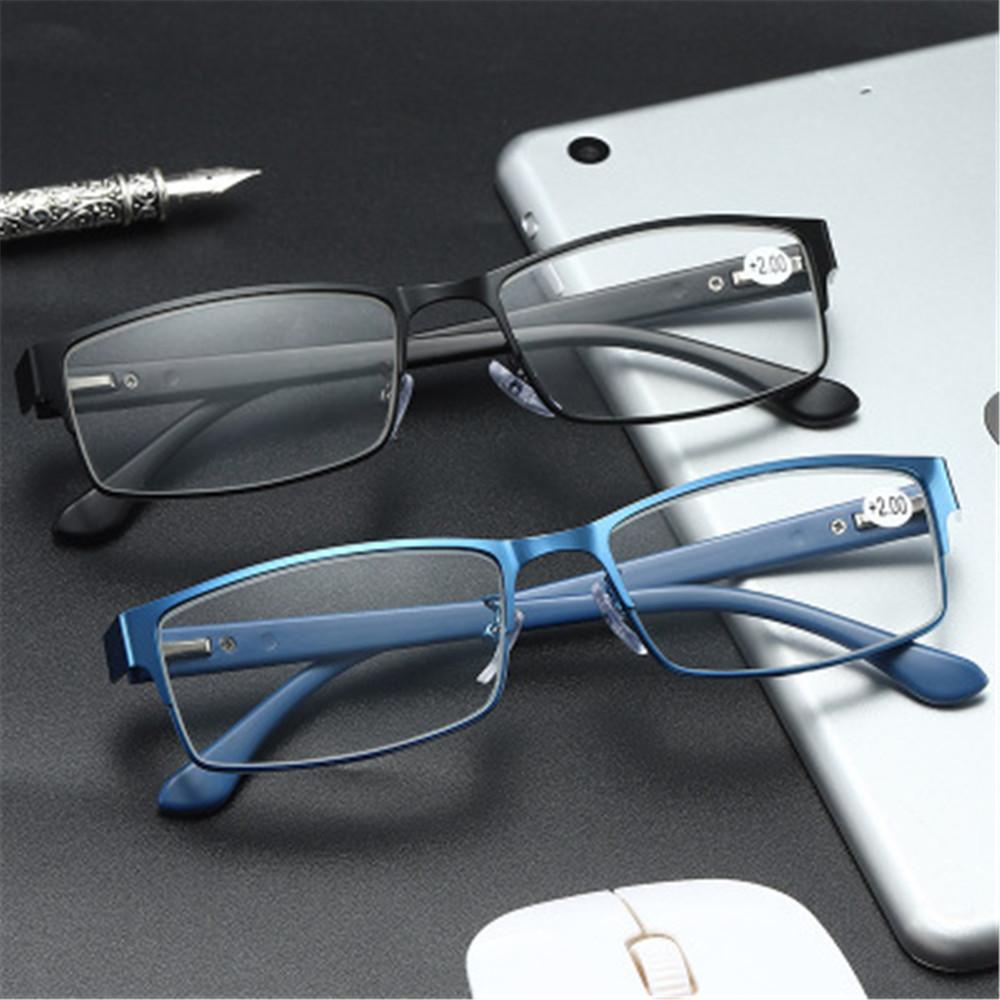 Fashion Classic Business Reading Glasses for Men Titanium Alloy Frame Readers Eyewear Ultra Light Resin Lens Presbyopia Glasses
