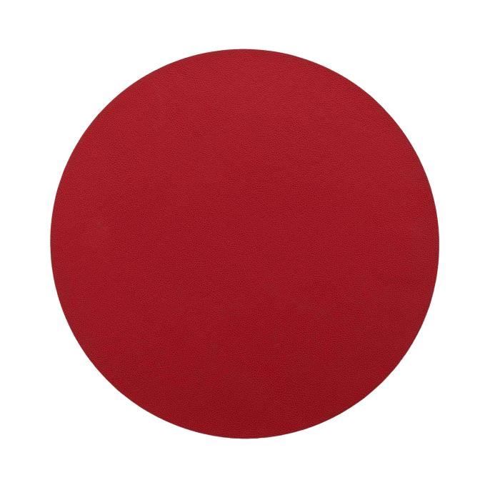 Set de table - Grani - Rond 38 cm - PVC - Rouge - Lavable