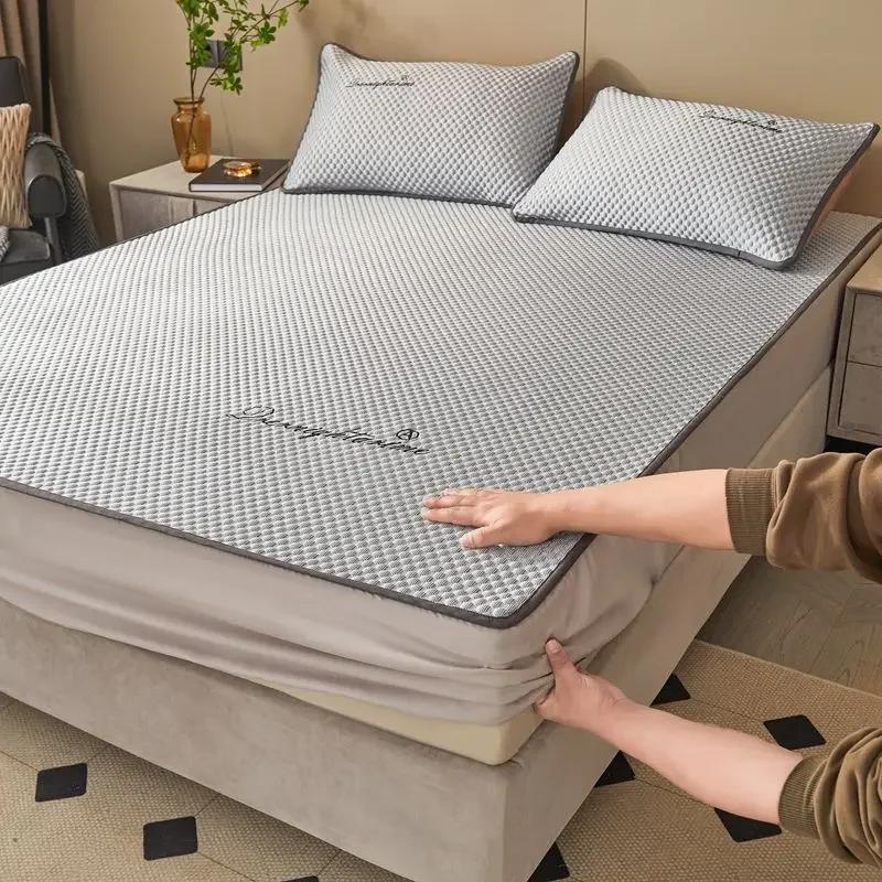 Новый класс A, крутой летний 3D массажный матрас с ледяными бобами, холодный матрас, простыня, 2 шт./3 шт., моющиеся покрывала