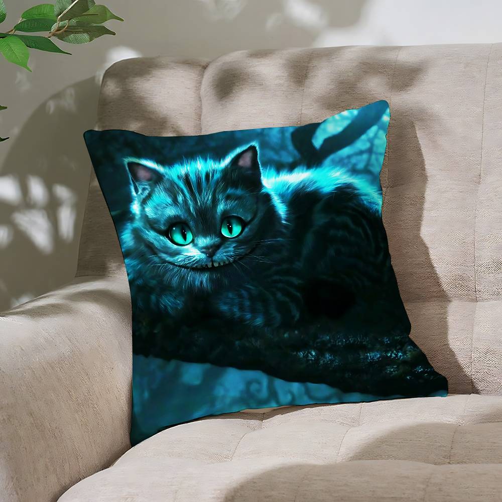 Anime Ccheshire Cat Customizable Square Pillowcases Stylish And Soft Perfect For Beds Cars And Sofas