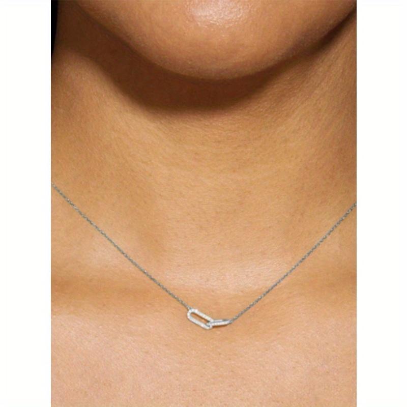 1 шт. Серебряное ожерелье 925 пробы с взаимосвязанным кулоном Серебряное ожерелье для женщин Уникальное украшение