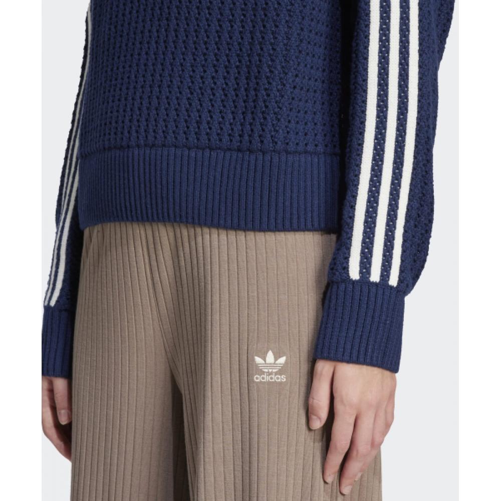 Adidas Knitted Crew Sweatshirt   Navy  Jd0906