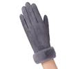 Clothing Accessories Women's Suede Gloves Winter Double Furry Gloves Warm Snowflake Embroidery Outdo