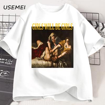 Футболка Girls Will Be Girls Женская Повседневная Хлопковая Феминистская Футболка Girl Power Феминизм Футболка Харадзюку Женская Мужская Топы