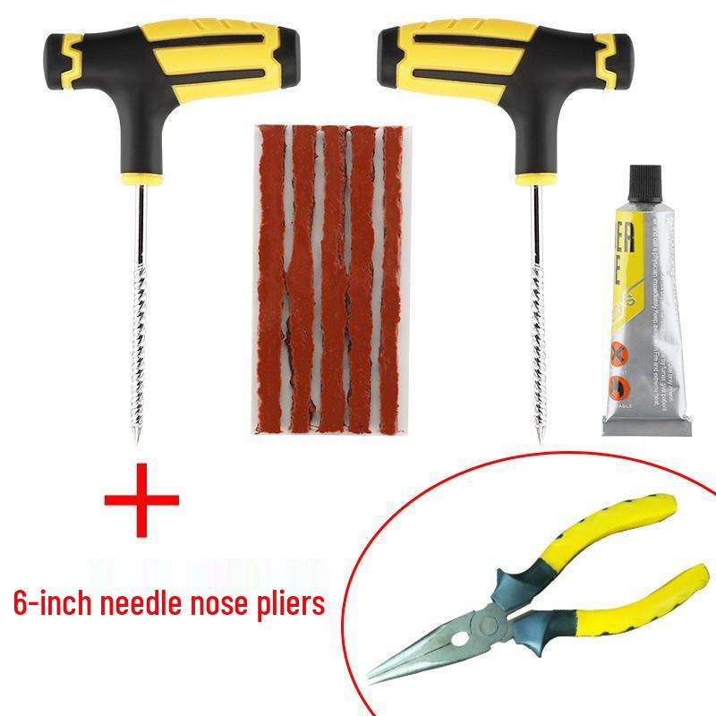 Набор для быстрого ремонта: Клей для вакуумной накачки шин автомобиля и мотоцикла и набор аварийных инструментов