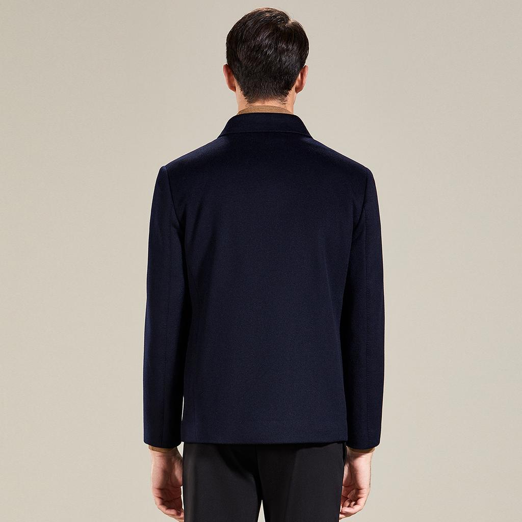 Detachable Pure Cashmere Inner Lining Light Luxury Business Classic Lapel Cashmere Wool Coat Men's Autumn and Winter Coat