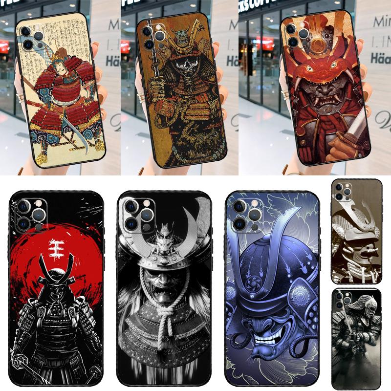 Japanese Samurai Case For iPhone 14 13 12 11 15 16 Pro Max X XR XS Max 14 Plus Soft Back Cover