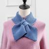 Winter Knitted Cross Scarf Windproof Warm Turtleneck Detachable Casual Sweater Bowtie Women