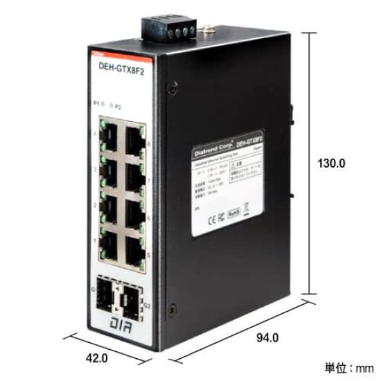 Industrial Ethernet Switching Hub Gigabit Type with SFP Port DEH-GTX8F2(LX10B15-w)