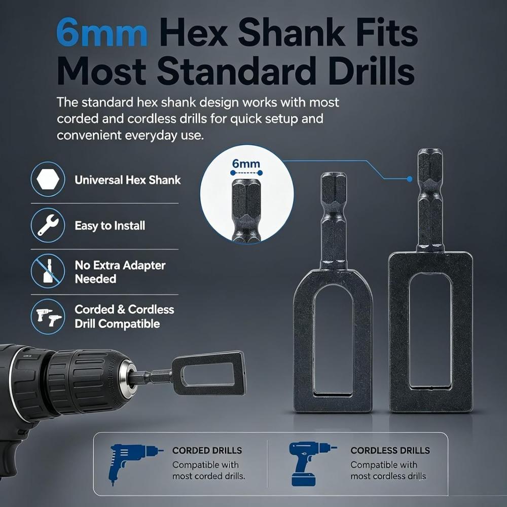 Wire Twister Tool for Drill, Electric Drill Wire Twister Tool, Fence Wire Twisting tool with 1/4" Hex Shank, Winding Tool, Universal Drill