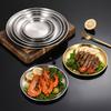 Stainless Steel Dinner Plates Round Salad Serving Plate Easy To Clean Pizza Fruit Bowl for Home Kitchen Outdoor Camping BBQ