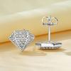 Rrjzz Sparkling Diamond Shaped 14k Gold Plated Unique Earrings Fashion CZ Simulated Diamond Ear Stud for Women Men Jewellery