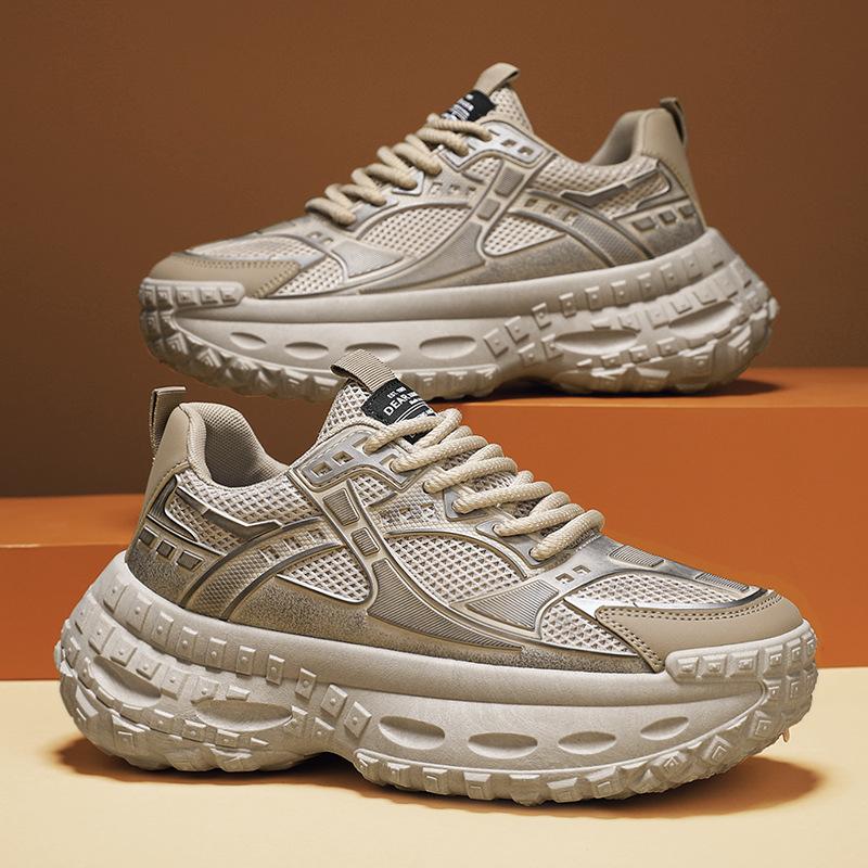 Новая сетчатая дышащая уличная повседневная спортивная обувь мужская увеличивающая рост подошва-шина толстая подошва кроссовки для папы мужская