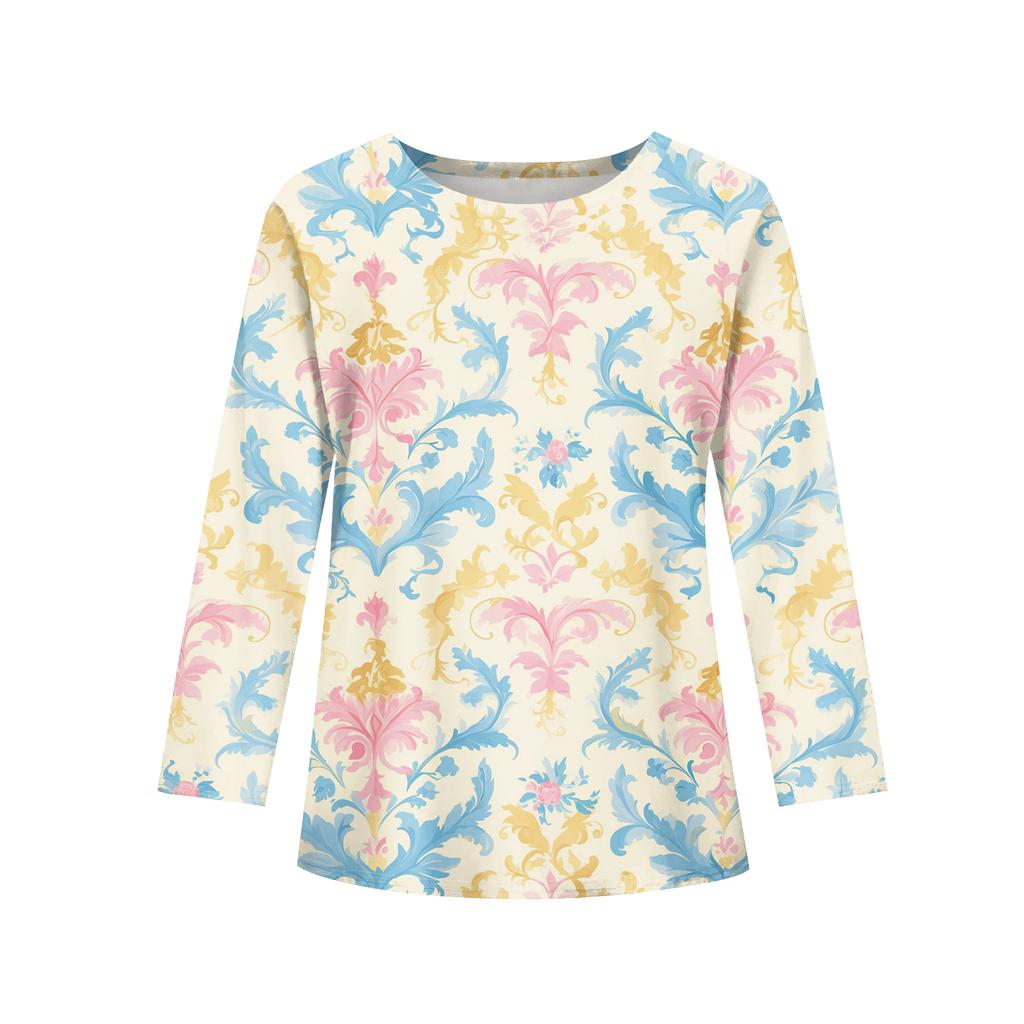 Футболки с длинным рукавом для девочек, детские осенние топы, с круглым вырезом, с принтом, базовые футболки