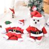 New Santa Claus Dog Clothes, Two-legged Christmas Outfits, Pet Clothes, Puppy Christmas Coat