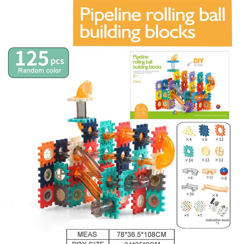 Slide Ball Building Block Children Assemble And Build Slide Marble Educational Toy Gifts