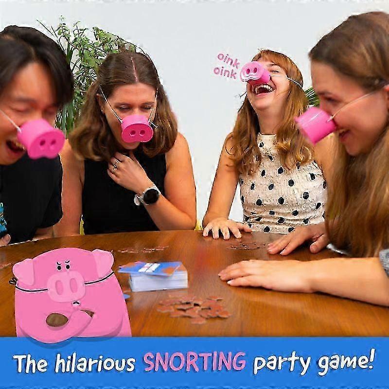 Snort Funny: The Oinkcredible You Laugh You Lose Party Game | 150 Challenge Cards, 5 Pig Snouts & Mud Tokens | Friend & Family Funny Games for 4-8 Pla