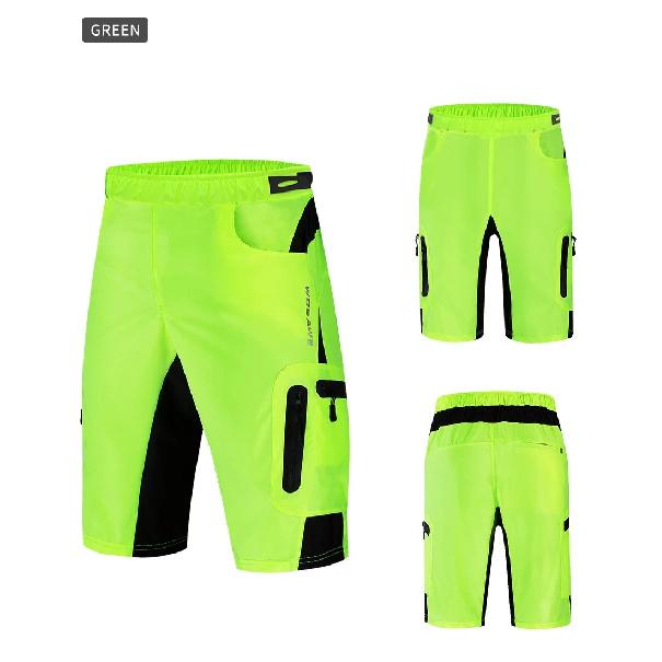 WOSAWE Men's Cycling Shorts Built-in 3D Cushion Padding Loose Fit Shockproof MTB Bike Trousers Breathable with Multi Pockets