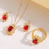 Ruby Necklace Women'S High Sense Versatile Temperament Zircon Pendant Collarbone Chain