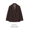Kaslead Новая женская одежда Западный стиль Мода Свободный крой Блейзеры в тонкую полоску 1255789