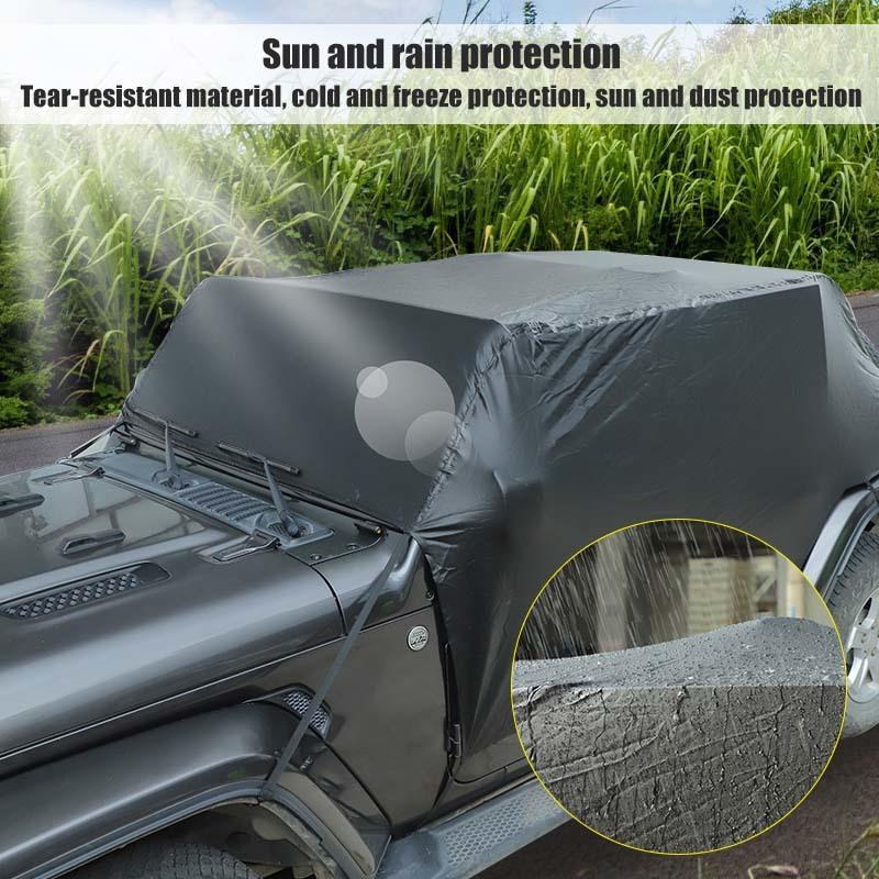 Водонепроницаемый всепогодный солнцезащитный козырек для лобового стекла, кожаный автомобильный чехол, подходит для Jeep Wrangler JL, 4-дверная версия 2018-2023, внешние аксессуары