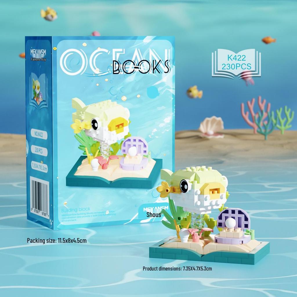 Совместимо с Lechaochao Lechuang Shark Model Marine Life Building Blocks Toy для детей