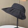 Summer large brim UV protection empty top hat women polka dot foldable cycling sun protection face cover UV sun hat