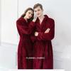 Thickened Extended Bathrobe Coral Velvet Pajamas Nightgown Night-robe for Couple Men Women Homewear