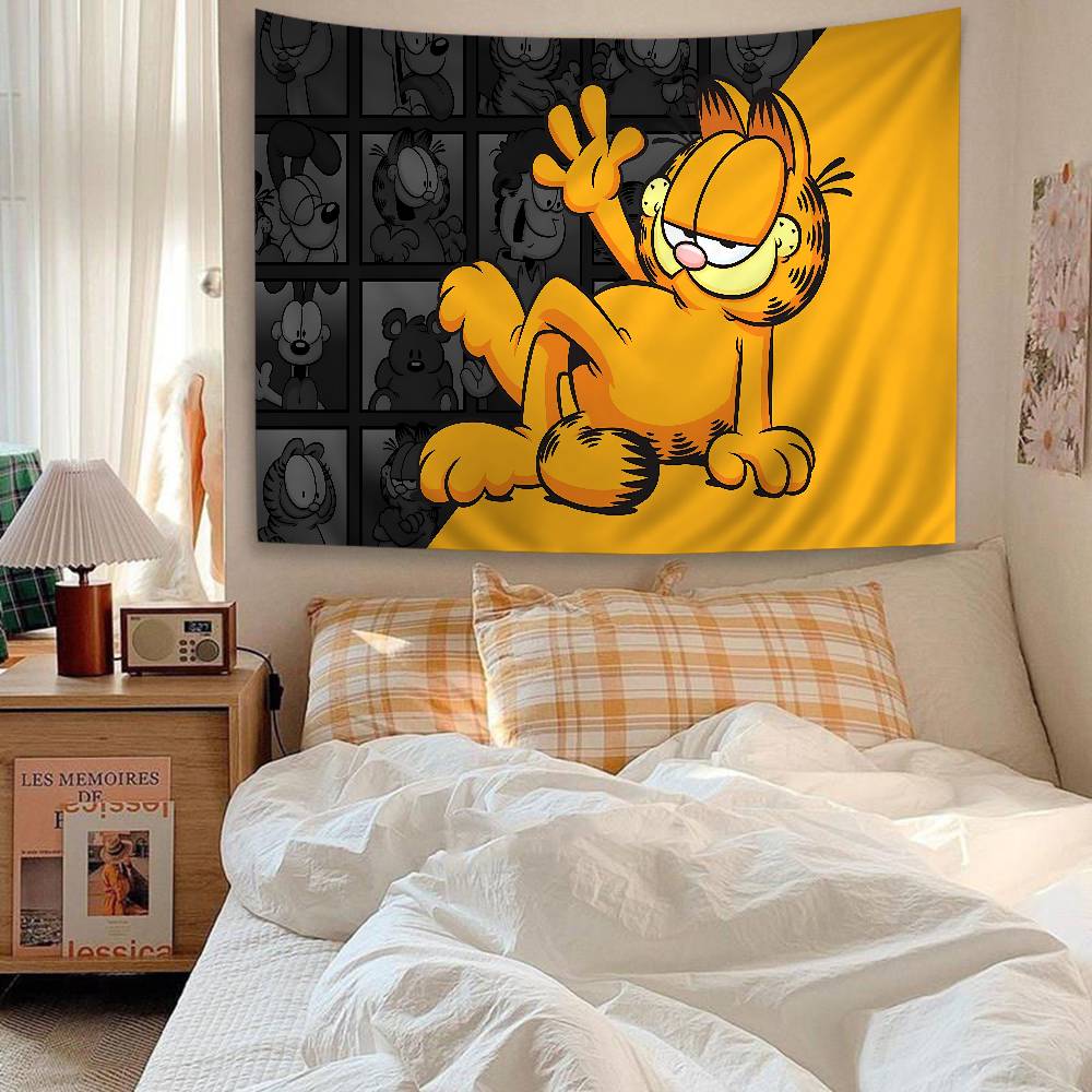 Cartoon Cute Cat GGarfield Colorful Tapestry Wall Hanging Bohemian Wall Tapestries Mandala Wall Hanging Sheets