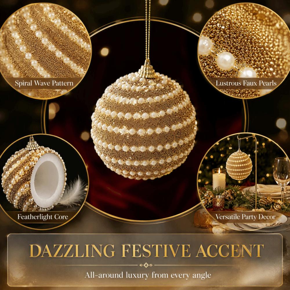 Ribbed Wave Texture Xmas Bauble Powder Coated Ball Foam Ball Pendant Holiday Party Decor