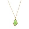 Irregular notch geometric fresh green pendant necklace collarbone chain titanium steel gold-plated color preservation