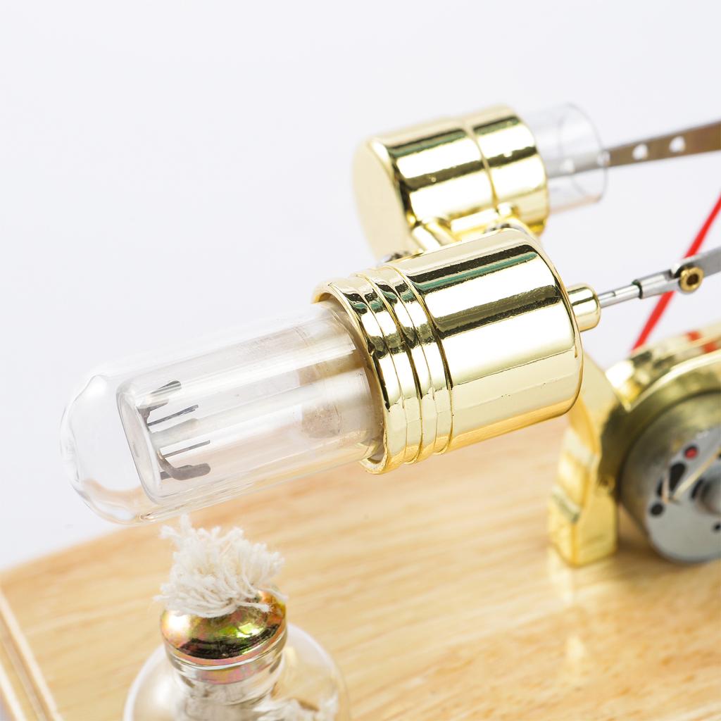 Комплект двигателя Стирлинга Электрический генератор Модель двигателя горячего воздуха Модель физического генератора со светодиодом