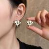 Irregular Polka Dot Earrings Sweet Square Earrings Korean Style Stud Earrings  For Women Gifts